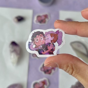 Pegatinas de Lumity de The Owl House, temporada 3 de TOH, pareja LGBT, papelería bonita, pegatinas holográficas, Luz x Amity, episodio final de TOH, Lumity adulta