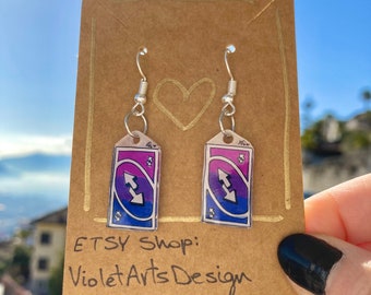Uno bisexual reverse card earrings