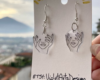 Aesthetic face earrings