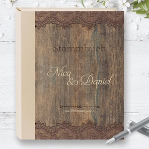 Stammbuch der Familie personalisiert Kayo Rustic Familienstammbuch Stammbuch der Familie A5 A4 Hochzei Holz Landhaus