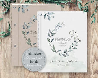 Family register of the Greenero family A5 A4 family registers personalized handmade eucalyptus green