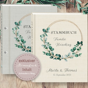 Stammbuch der Familie Eukalipto A5 A4 Stammbücher personalisiert handgefertigt Eukalyptus