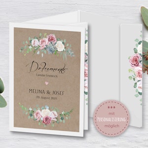 Traumappe personalisiert Fugala Dokumentenmappe A4 A5 alternative Stammbuch der Familie Mappe Hochzeit Handarbeit