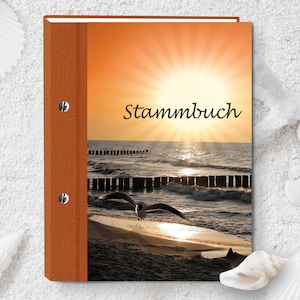 Stammbuch Oceano orange A5 A4, Familienstammbuch, Stammbuch der Familie für die Hochzeit · Heiratsurkunde, Geburtsurkunde,  Maritim, Strand