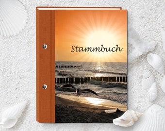 Family register Oceano orange A5 A4, family record book, family record book for weddings · marriage certificate, birth certificate, nautical, beach