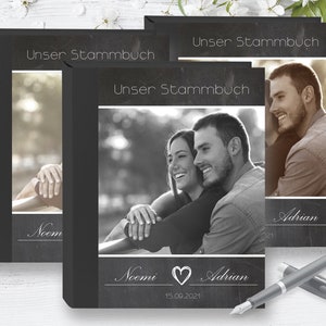 Stammbuch personalisiert A5 A4 Blackboard | Vintage Retro | Schieferplatte | Stammbuch der Familie, Hochzeit, Familienstammbuch, Eheurkunde