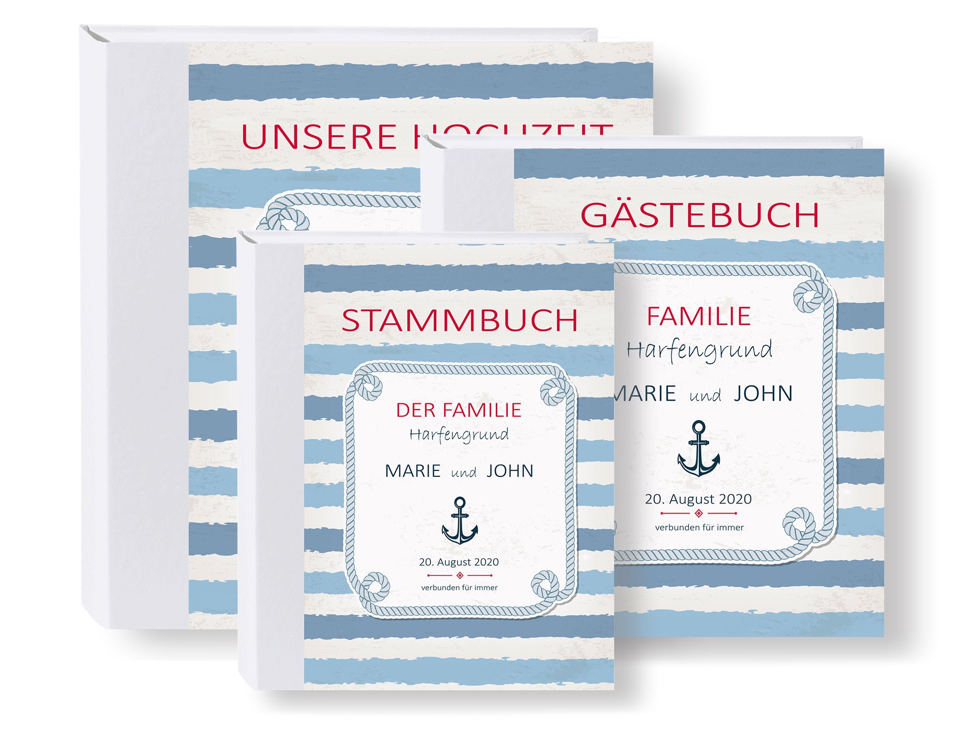 Buch Set Hochzeit Maritim Gästebuch personalisiert Etsy