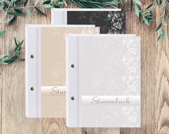 Family Journal A5 A4 Lace Journals Classic Wedding Lace Gray Beige
