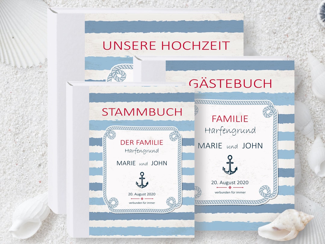 Buch Set Hochzeit Maritim Gästebuch personalisiert Etsy.de