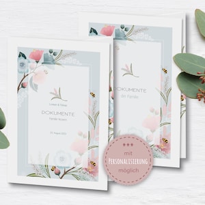 Traumappe personalisiert Norem Dokumentenmappe A4 A5 alternative Stammbuch der Familie Mappe Hochzeit Handarbeit