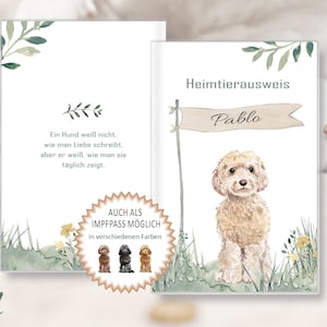 EU-Heimtierausweis Hund • Hundepasshülle Hülle personalisiert Name Cockapoo • Impfpassshülle für Tierpass Schutzhülle