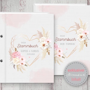 Stammbuch der Familie Love Story Herz A5 Stammbücher personalisiert handgefertigt
