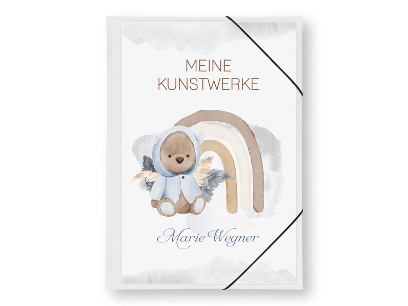Zeichenmappe A3 Kindergarten Mappe Personalisiert Namen Kuma - Etsy