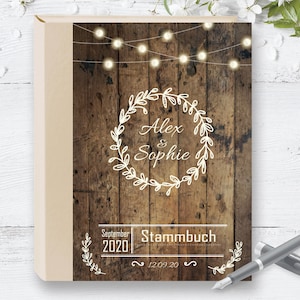 Stammbuch Individuell A5 A4 Fairy Lights | Vintage | Holz | Stammbuch der Familie, Hochzeit, Familienstammbuch, Eheurkunde, Standesamt