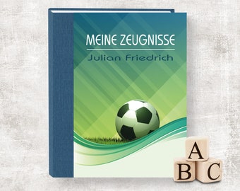 Zeugnismappe Soccer mit Name personalisiert A4, Sammelmappe, Schule, Schulanfang, Einschulung, Schulkind, 1. Schultag, Fußball