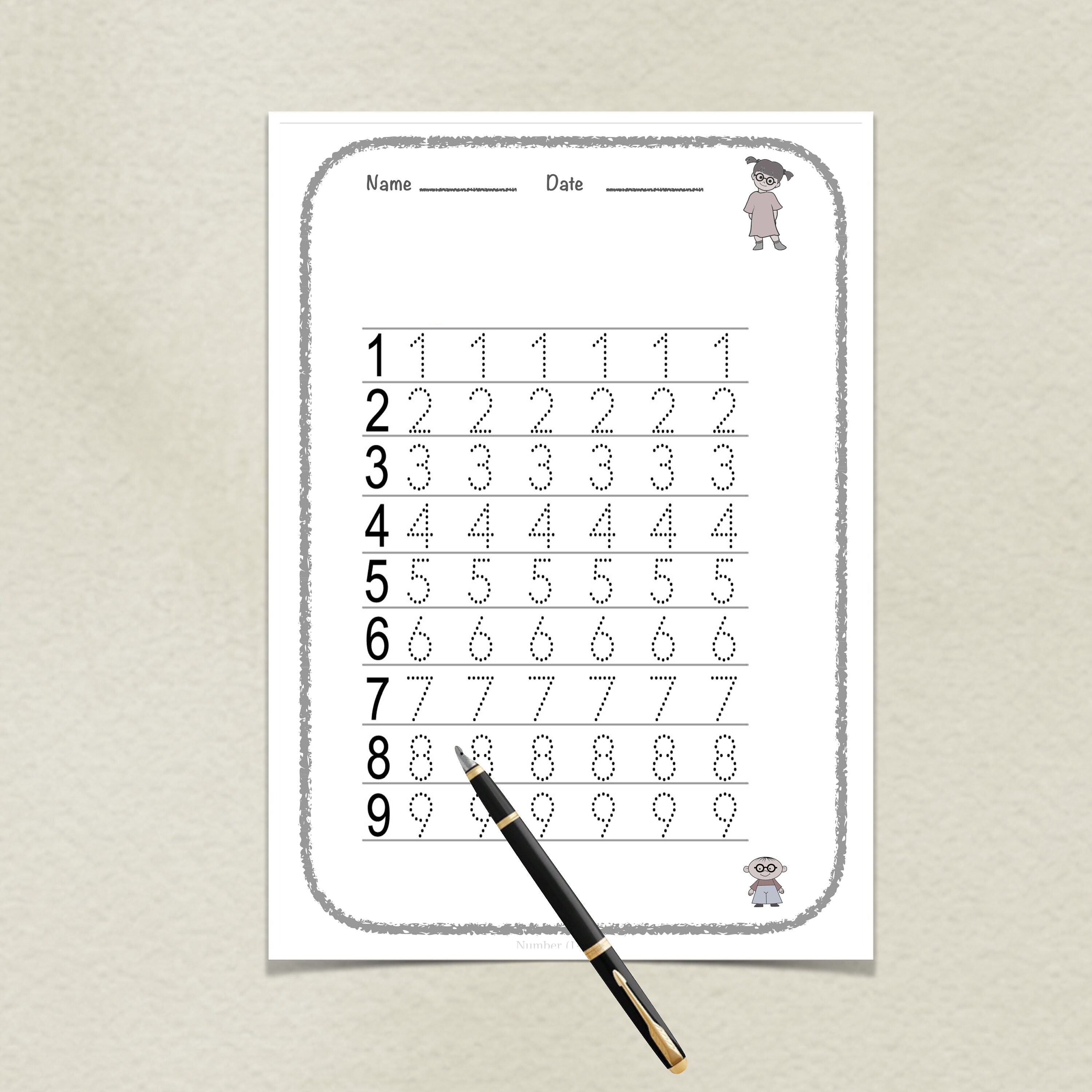 40 PRINTABLE WORKSHEETS Number 1-10 Preschool Education | Etsy