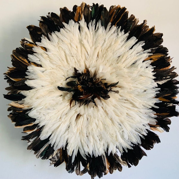 Authentic handmade decor. Juju hat wall hanging. Feather headdress Juju. African Wall Art Single