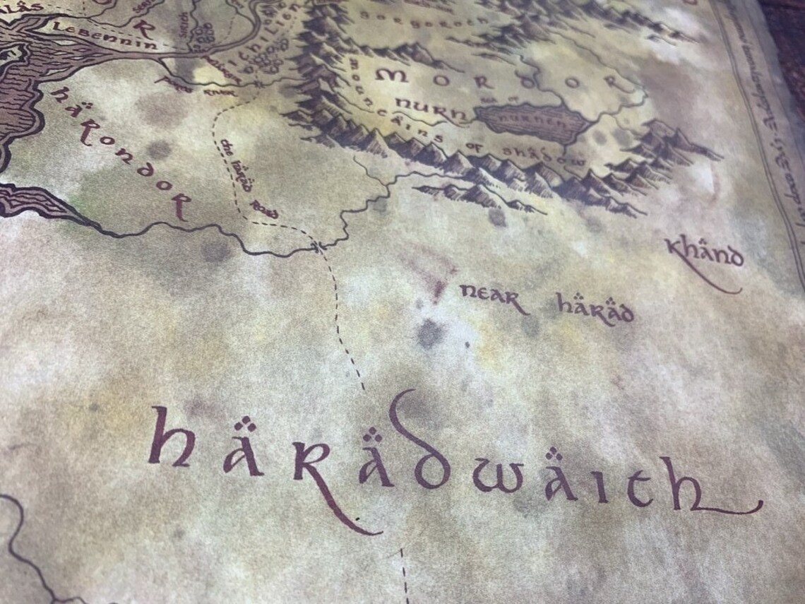 Der Herr der Ringe Replik Karte von Mittelerde Druck auf Etsy