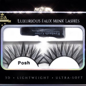 EDA LUXURY BEAUTY 3D Faux Mink False Eyelashes Full Volume Extra Long Dimensional Criss Cross Dramatic Cat Eye Effect Vegan Fake Eyelashes