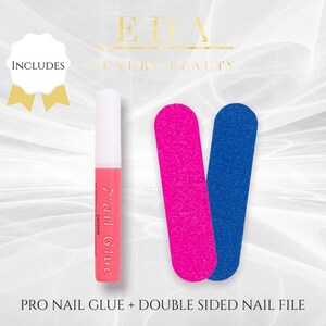 EDA LUXURY BEAUTY Natural Nude Pink Ombre Shimmer White French Press On Glitter False Nails Extra Long Coffin Ballerina Square Fake Nails image 5