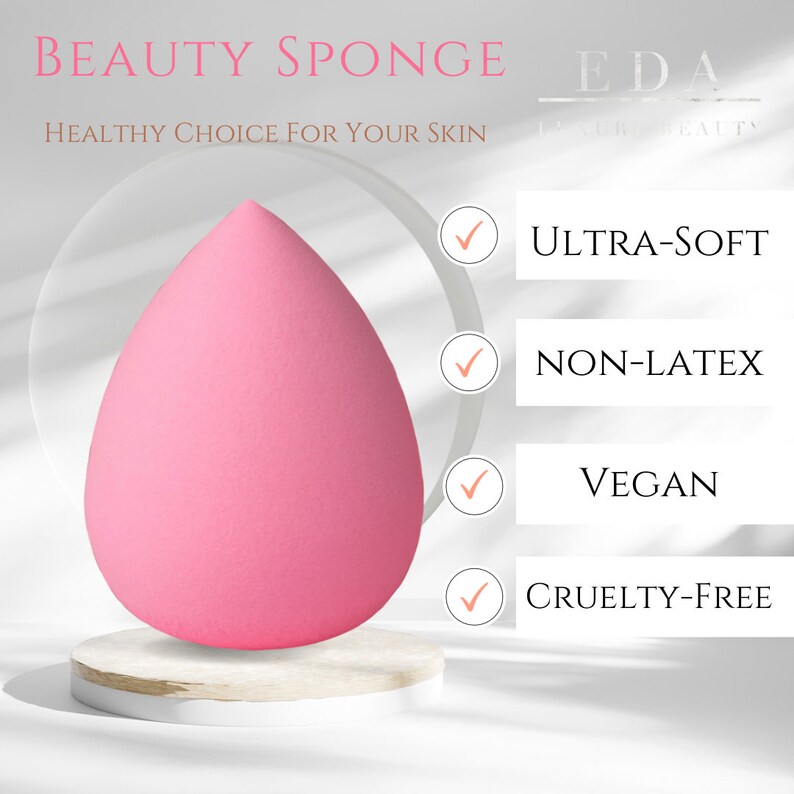 EDA LUXURY BEAUTY Light Pink Beauty Blender Super Soft Smooth Best ...