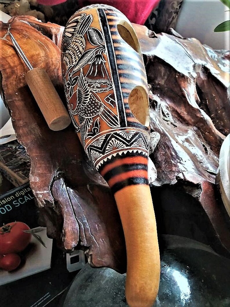 Natural Carved Gourd Peruvian Guirobeautiful Etsy