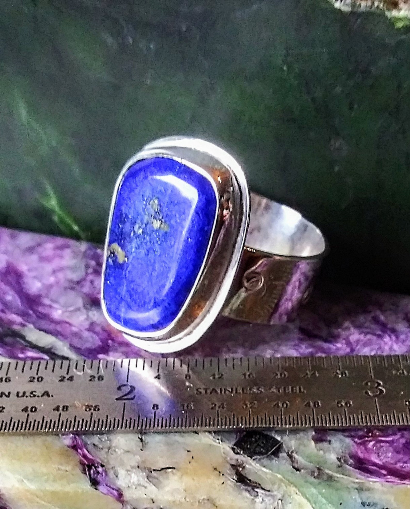 Royal Blue Nice Untreated Afghani Lapis Ring Handmade Rare Gemstone ...
