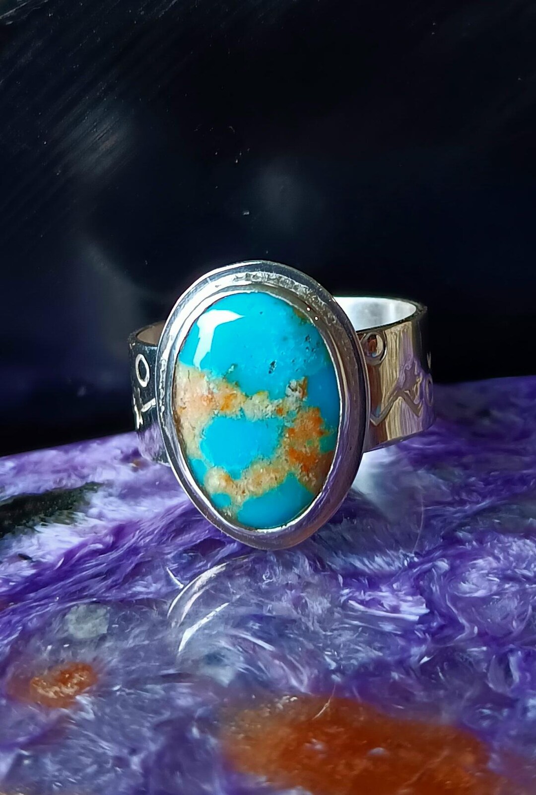 Baja California Gem Turquoise Ring-great Color-made in Mendocino - Etsy