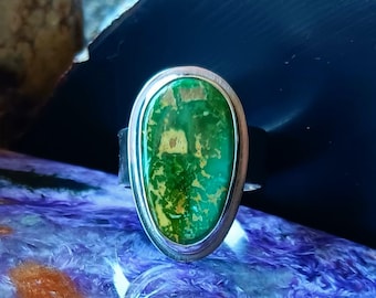 Nevada blue/green untreated turquoise ring. Made in Mendocino