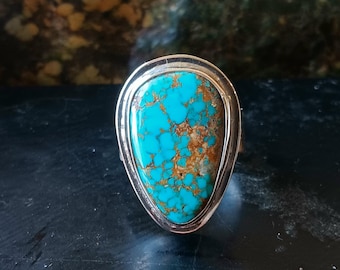 Baja Calif rare turquoise ring. Made in Mendocino