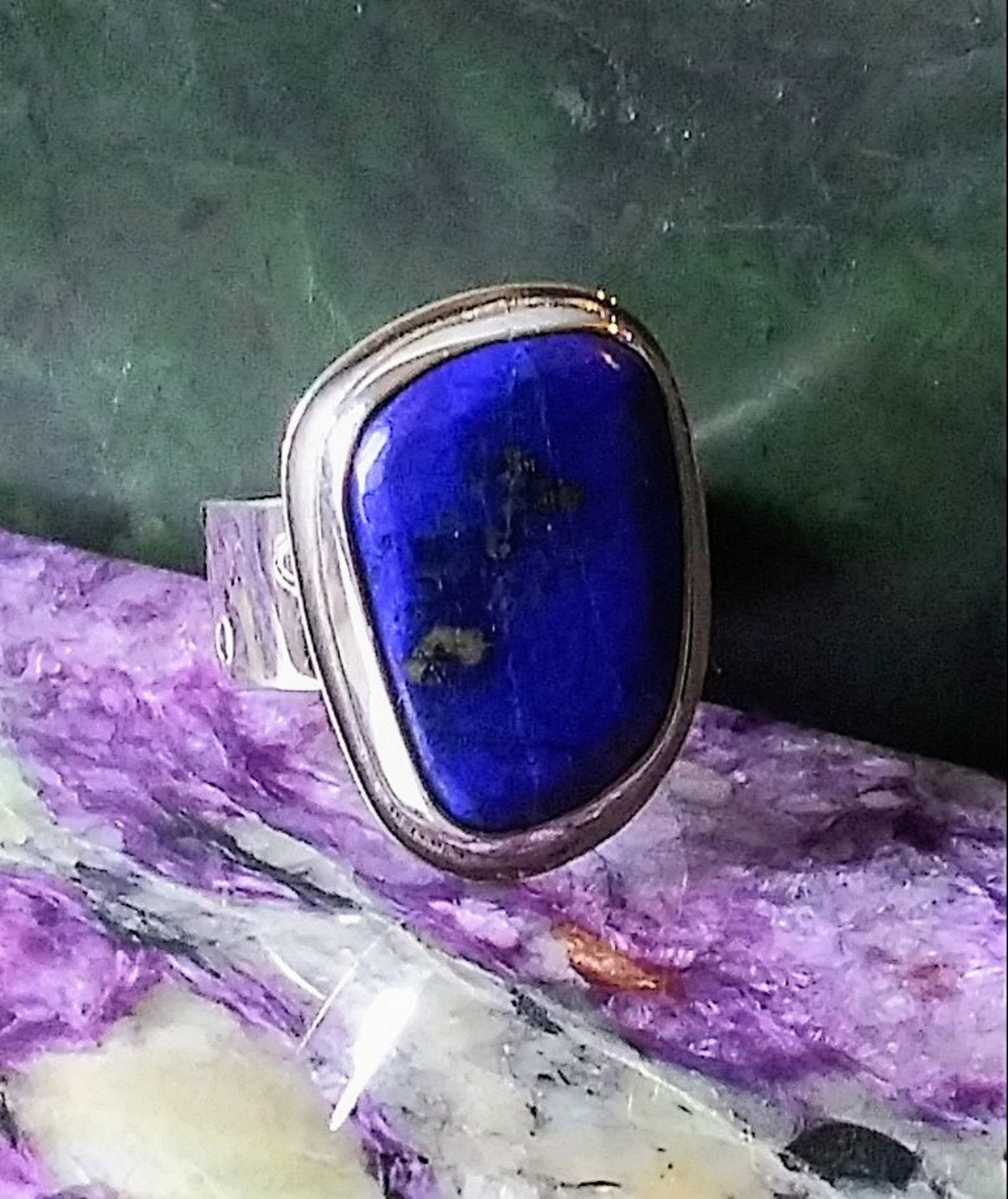 Royal Blue Nice Untreated Afghani Lapis Ring Handmade Rare Gemstone ...