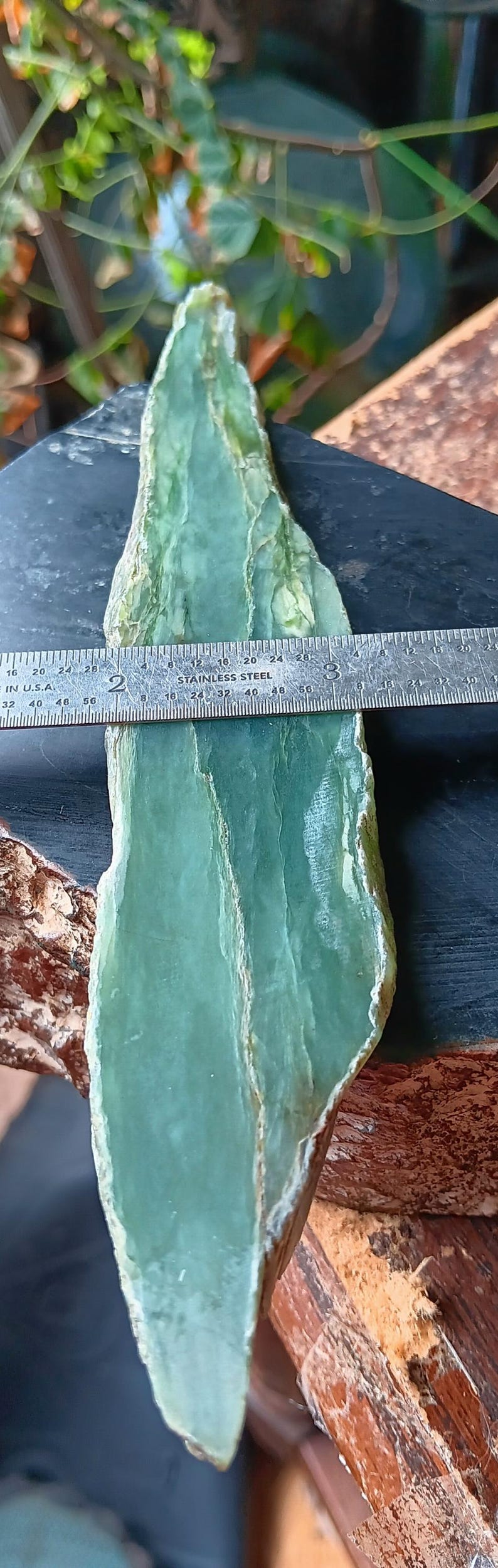 Stone Nature Ruler Rare Creamy Translucent Big Sur Jade. Thick Slab. Nice! Ships From ...