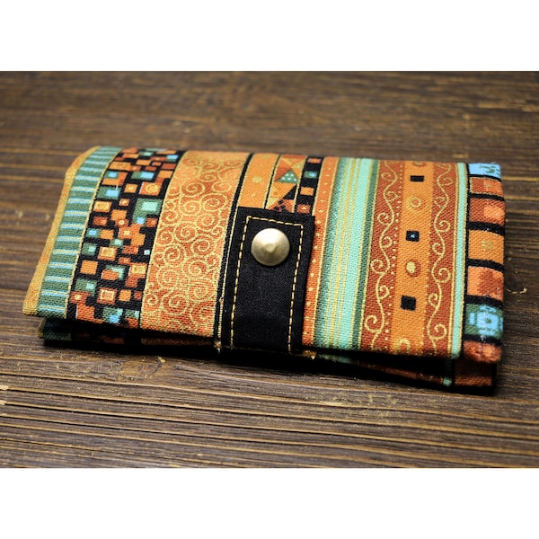 Boho tobacco bag ethnic artistic pattern with zipper pocket and compartments for smoking accessories climate neutral shipping very little waste