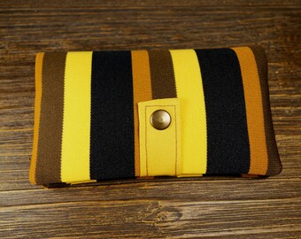 Tobacco pouch made of DDR retro fabric vintage with a shrill pattern 1960 - 1980 with zip pocket climate-neutral shipping very little waste