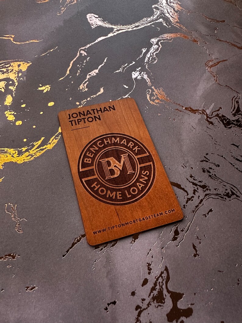 Custom Cherry wood nfc tap business card, tap to share contact info and digital profile. burn engrave