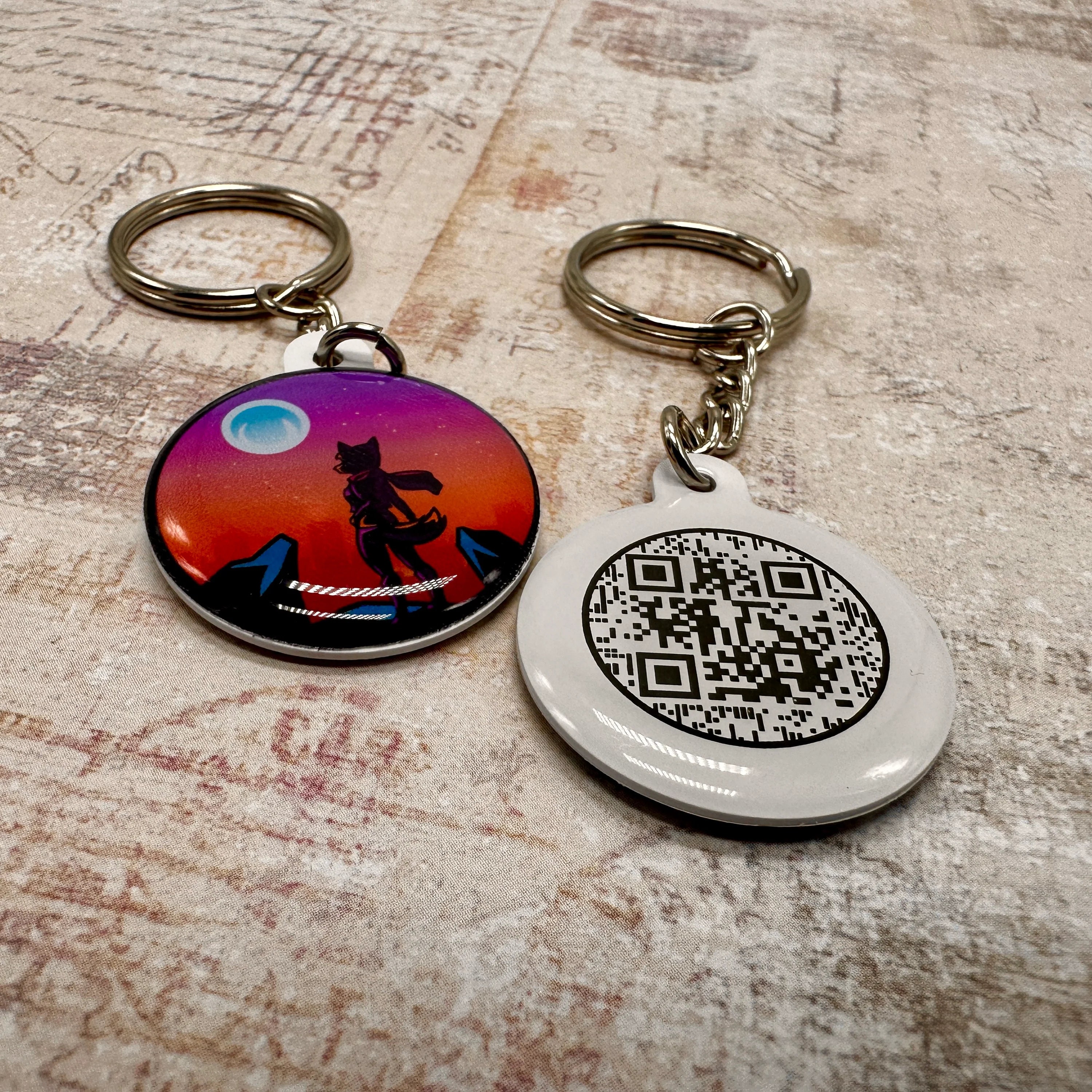 Custom Tap Keychain w/ QR, tap to share, digital profile, digital business card