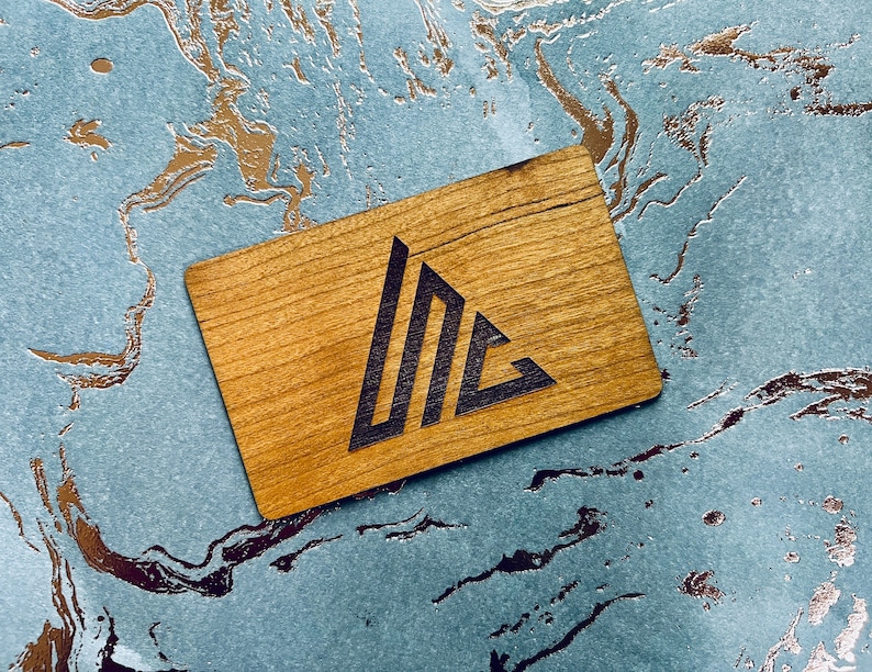Custom Cherry wood nfc tap business card, tap to share contact info and digital profile. burn engrave