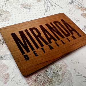Custom Cherry wood nfc tap business card, tap to share contact info and digital profile. burn engrave