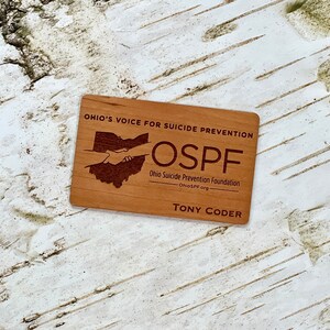 Custom Cherry wood nfc tap business card, tap to share contact info and digital profile. burn engrave