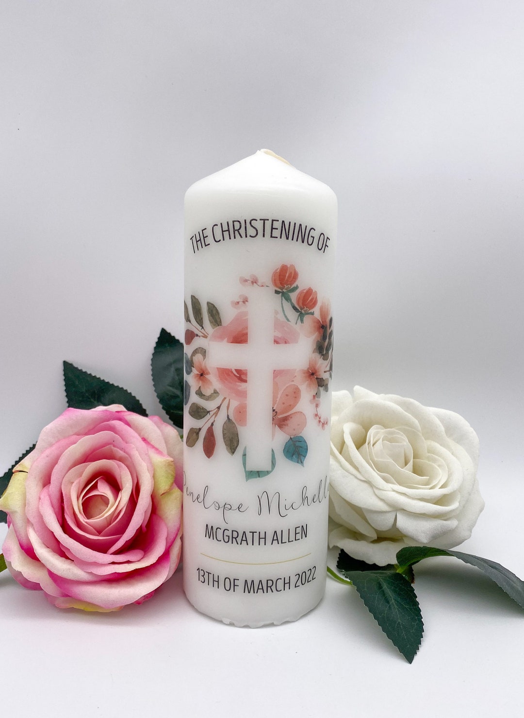 Personalised Christening Candle Personalised Baptism Candle Christening