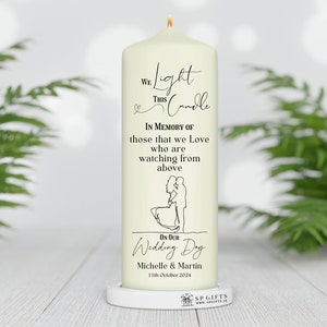 Wedding Day Remembrance Candle | Personalised Wedding Absence Candle | Wedding Memory Candle | Memorial Candle | Abstract Design