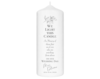 Bougie commémorative de mariage - En souvenir d'un mariage - Personnalisé