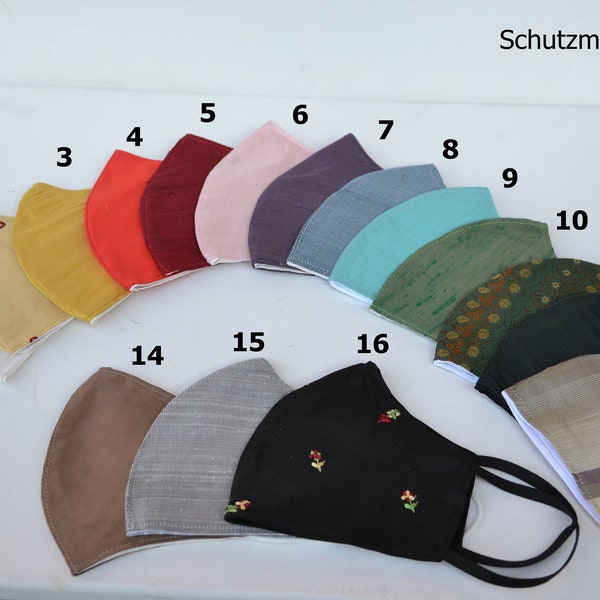 Schutzmasken "Kühle SEIDE!", Sommermasken, Nase-Mund-Gesichtsschutz, Businessmaske, Herren-,Damenmaske, face mask, breathable fabric