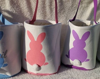Cestas de Pascua, Pascua personalizada, regalos de Pascua, bolsa de Pascua, conejito de Pascua, cesta de Pascua con nombre, cesta de cola de conejo