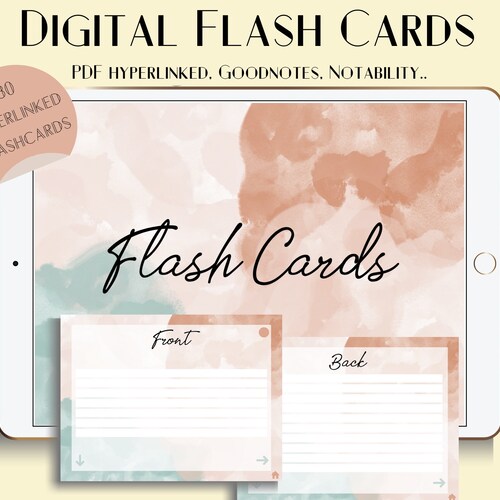 Digital Flashcards for Goodnotes Notability PDF Viewer Etsy