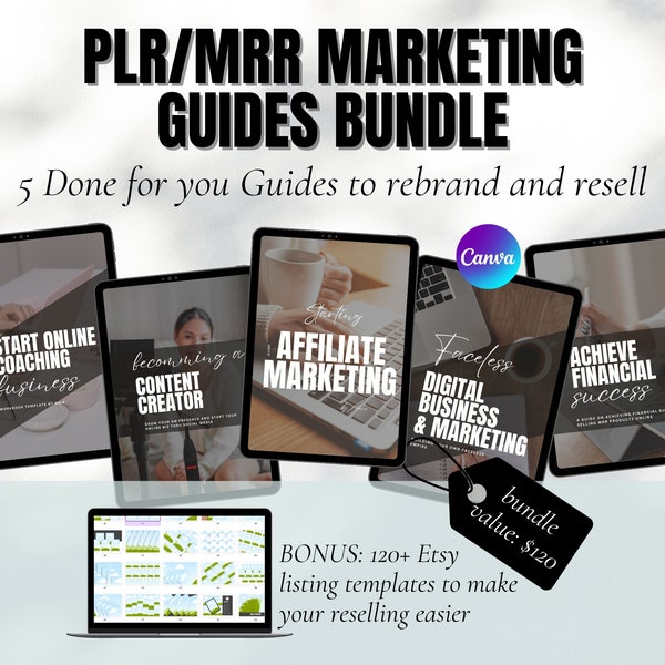 Done for you Digital Marketing Guide Bundle with Master Resell Rights MRR & Private Label Rights PLR Done-For-You Digital Products, MRR plr