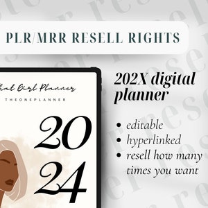 PLR 202X 2024 Digital Planner | Master Resell Rights | 202X plr Planner | PLR Digital Products | Resell Planner | Digital Journal | MRR