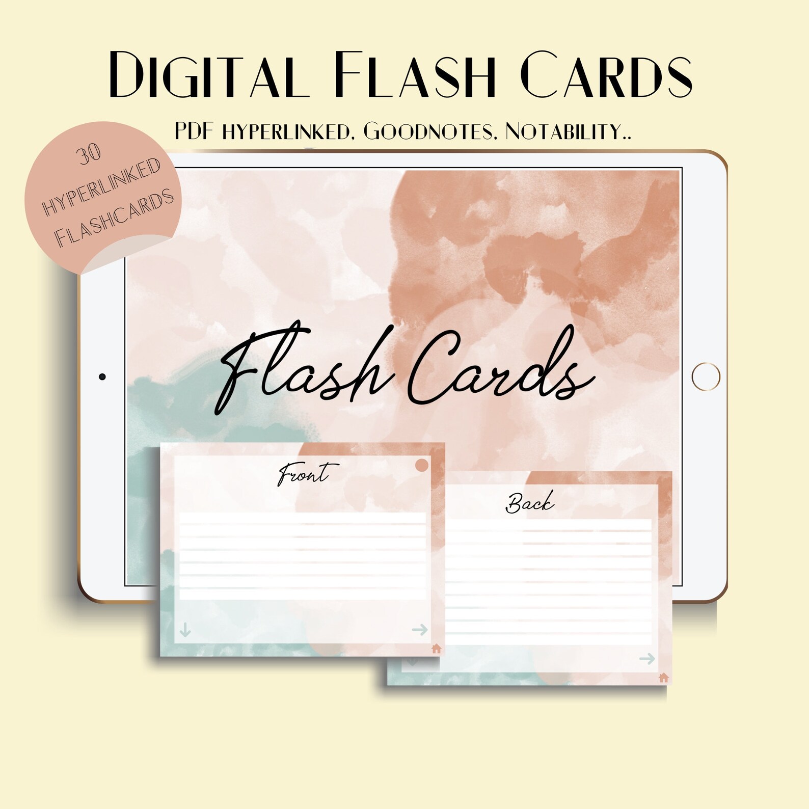 Digital Flashcards for Goodnotes Notability PDF Viewer Etsy