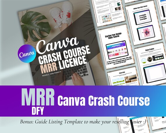 Canva Crash Course, Done For You Guide, Canva Course, PLR Digital Product, Master Resell Rights PLR, Digital Marketing Canva Template