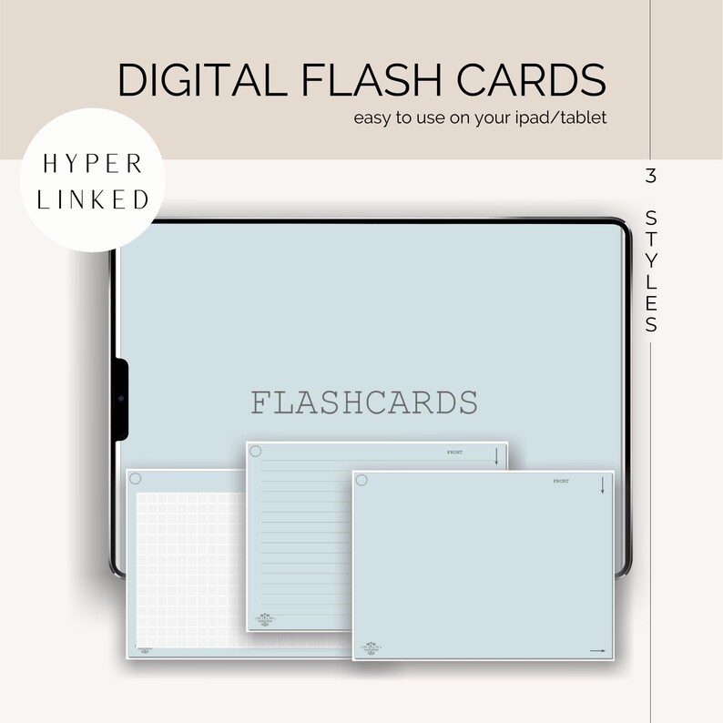 Digital Flashcards for Goodnotes Notability PDF Viewer Etsy
